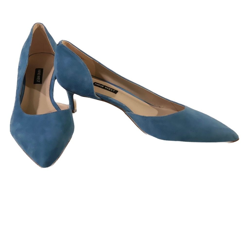 Nine West Blue Suede D’orsay Heels